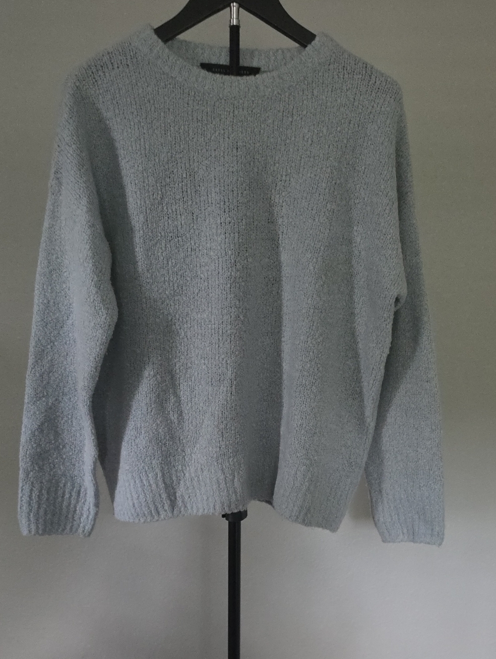 Skull Cashmere Gray & Black Skull Graphic Crewneck Sweater